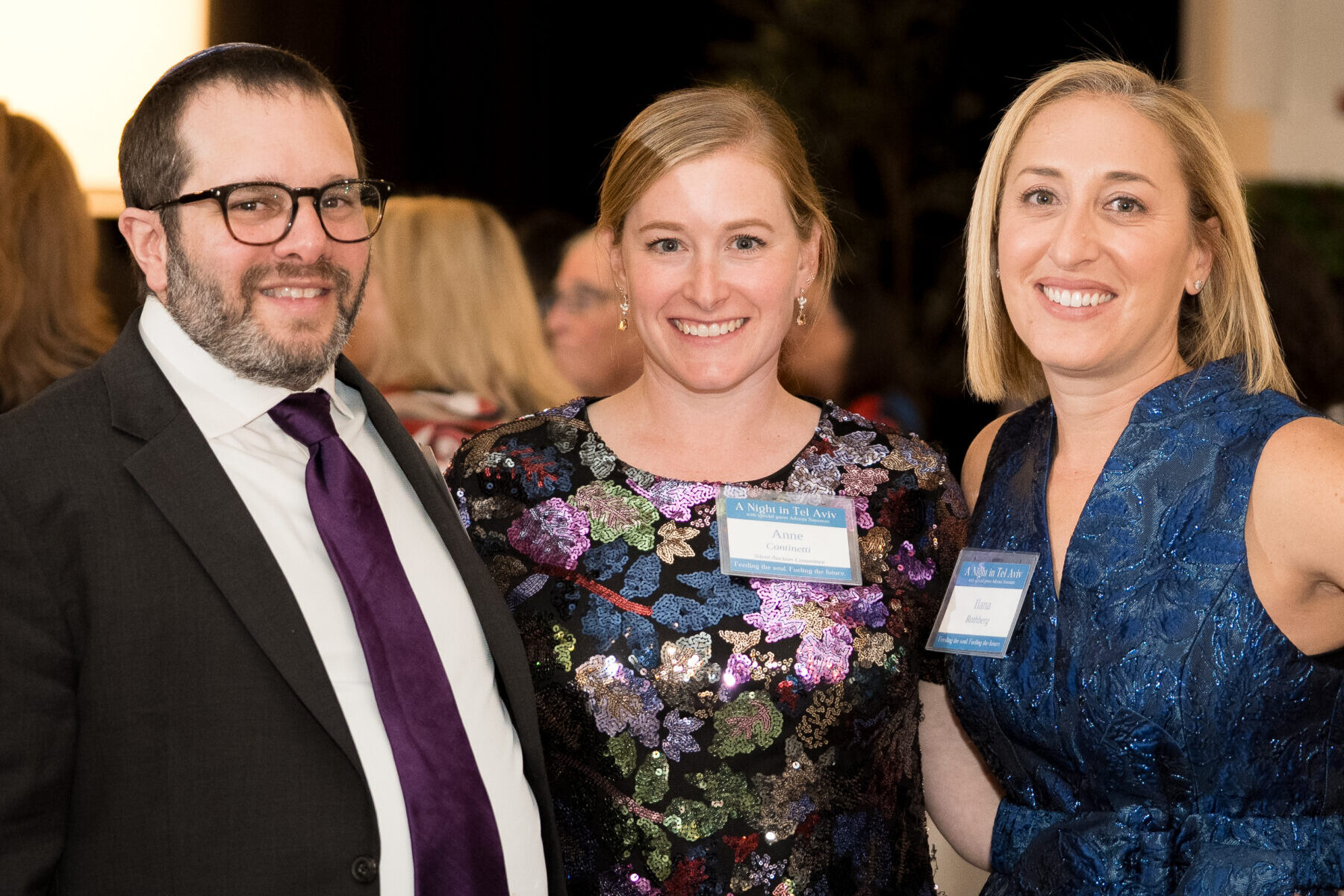 (L-R) Daniel Strouse, Anne Continetti, and Ilana Rothberg at Gesher's 2026 Gala.